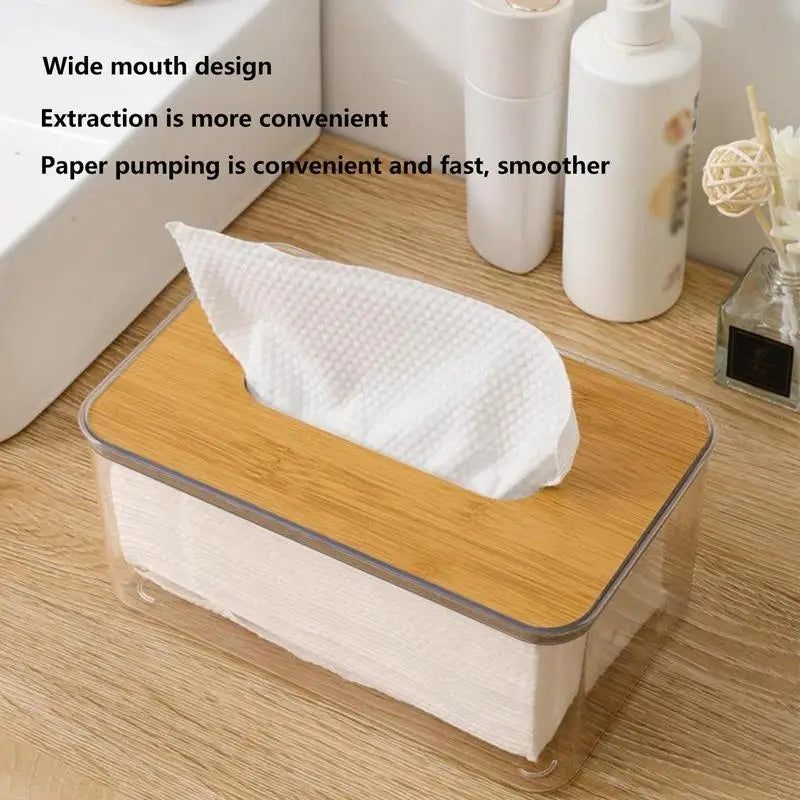 ACRYLIC WOODEN TOP TISSUE BOX