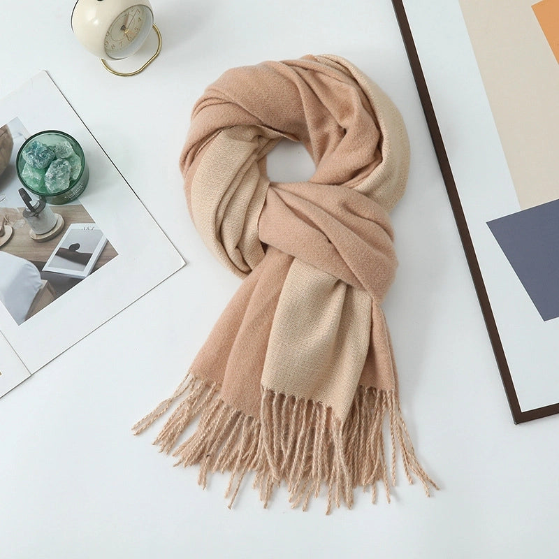 Cashmere Scarf Women's Winter Hot Imitation Cashmere Scarf Men's Shawl  Thickened Double-sided Wool Scarf
