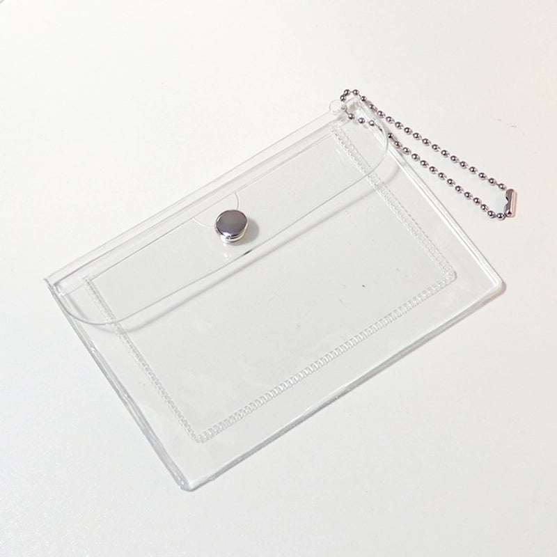 Unisex Solid Color Pvc Transparent Flip Cover Card Holders