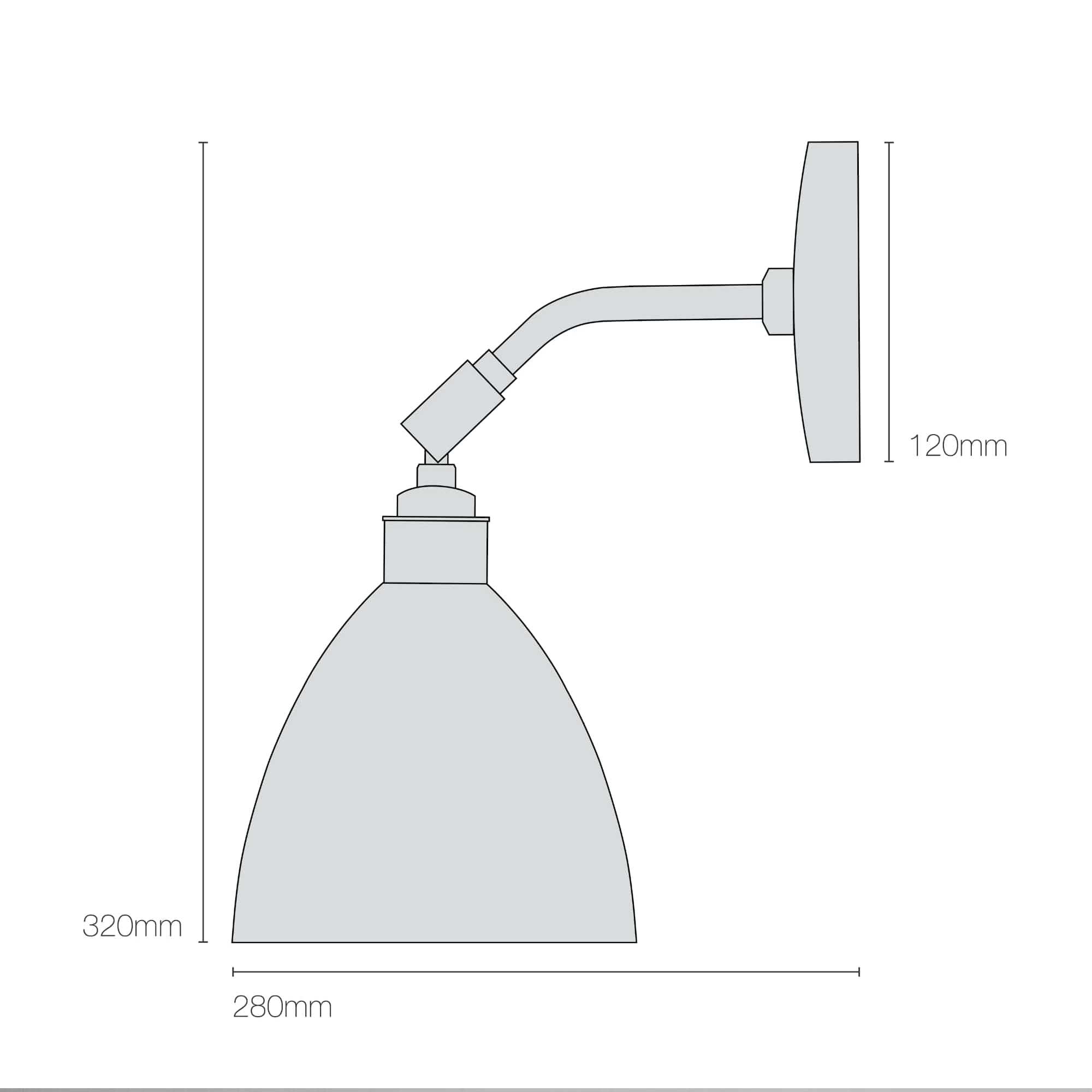 Original BTC Task Short Wall Light. Polished Aluminium