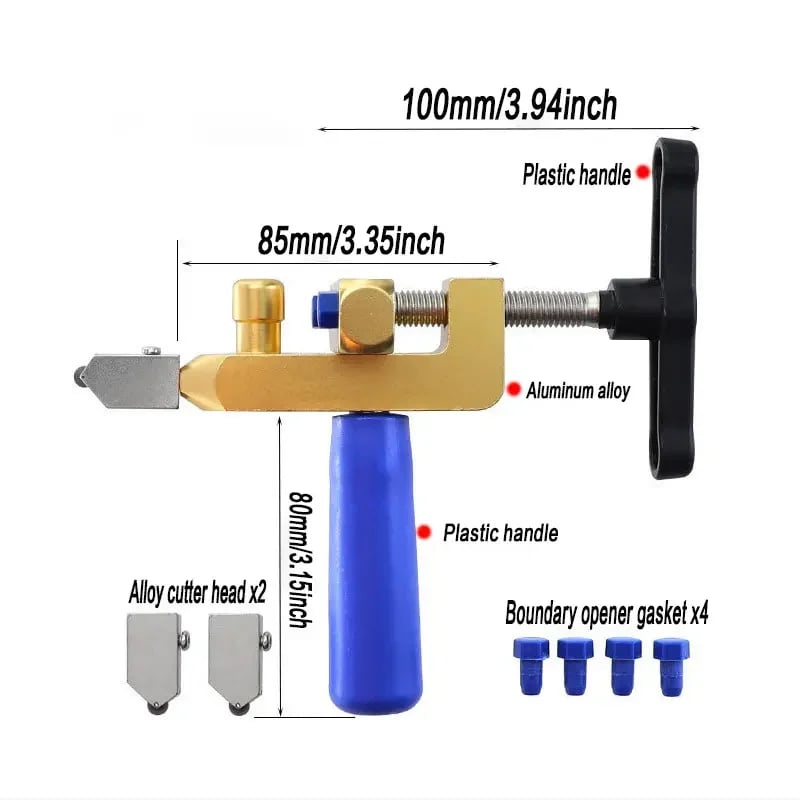 Professional 2-in-1 Ceramic & Glass Tile Cutter - Portable Construction Hand Tool for Perfect Cuts