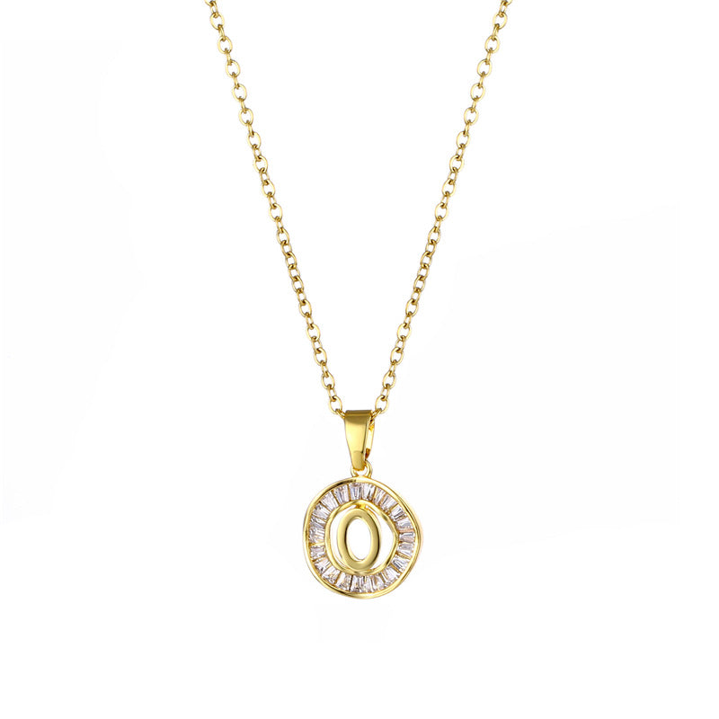 Natural Letter Text Number Stainless Steel Electroplating Necklaces
