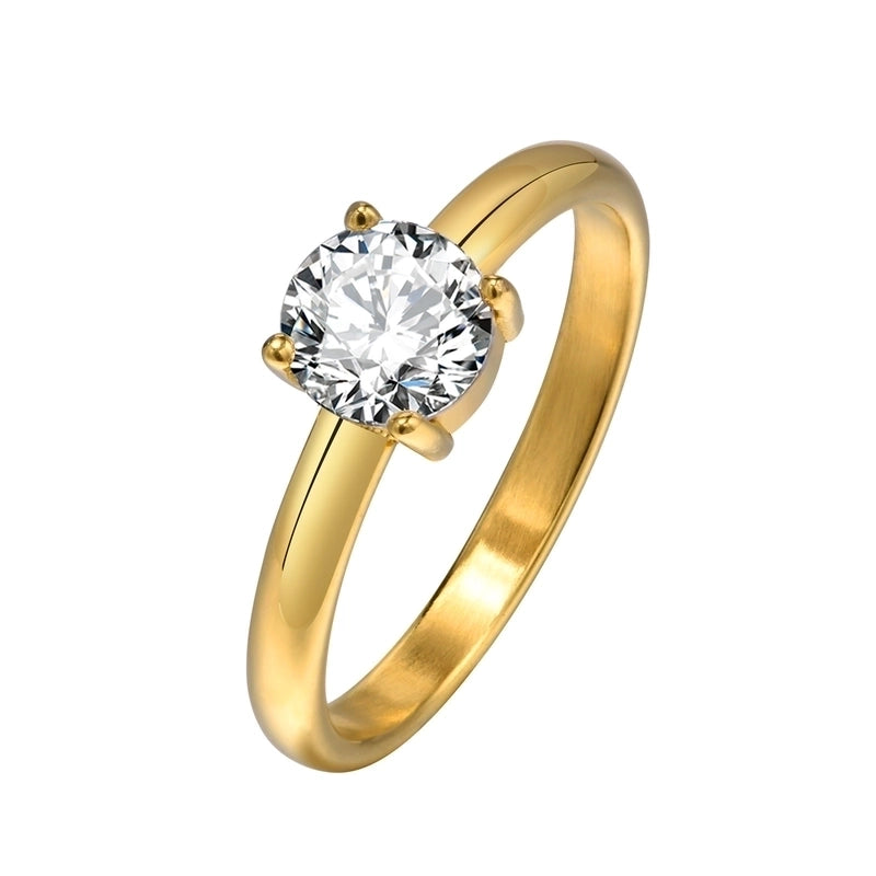 Casual Minimalist Geometric Heart Shape 201 Stainless Steel Zircon Gold Plated Plating Inlay Rings