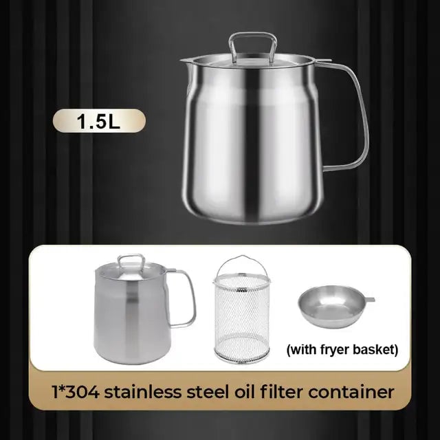 🍟2-in-1 304 Stainless Steel Multifunctional Oil Strainer Pot