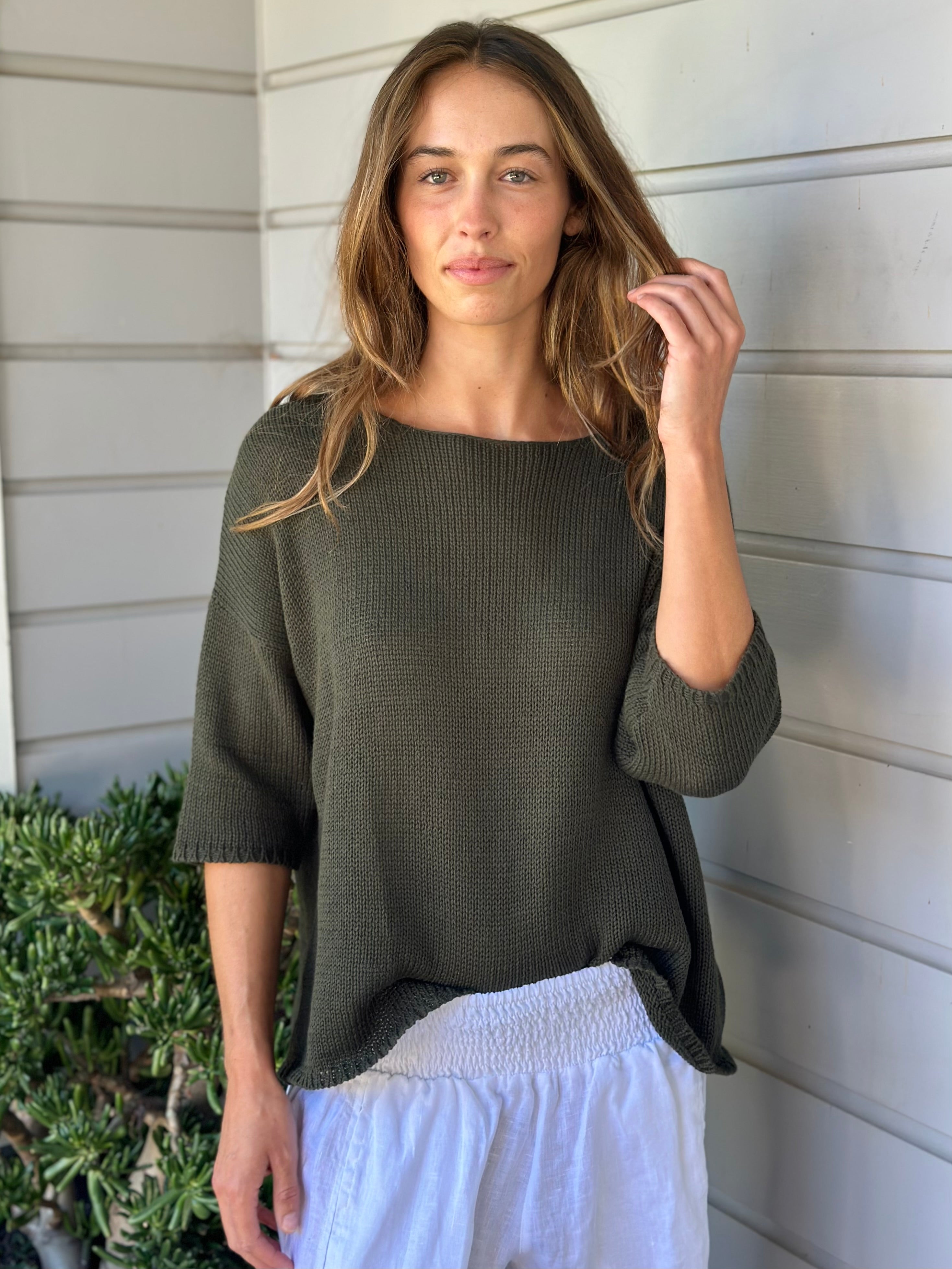 top - army cotton knit