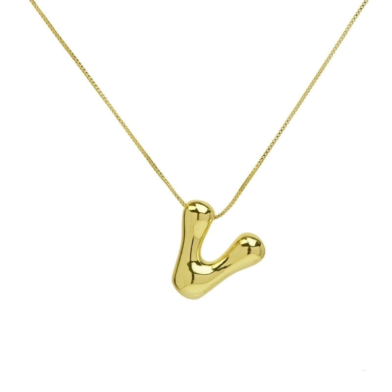 Copper 18K Gold Plated Minimalist Letter Plating Pendant Necklace
