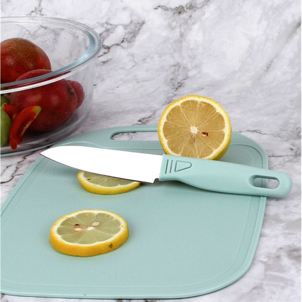 4 PCs Cutting Board With Knife Set(5717)-Green