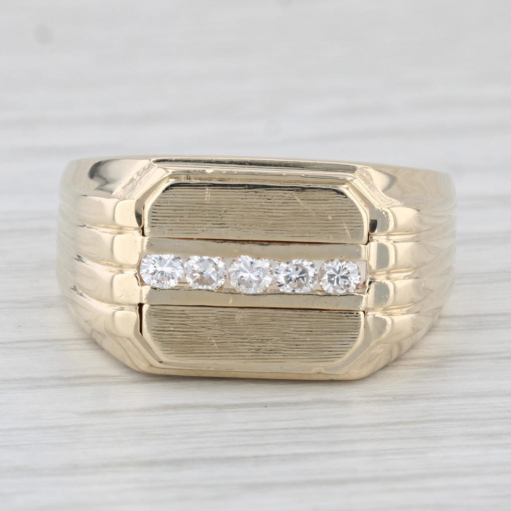 0.20ctw Diamond Men's Ring 14k Yellow Gold Size 9