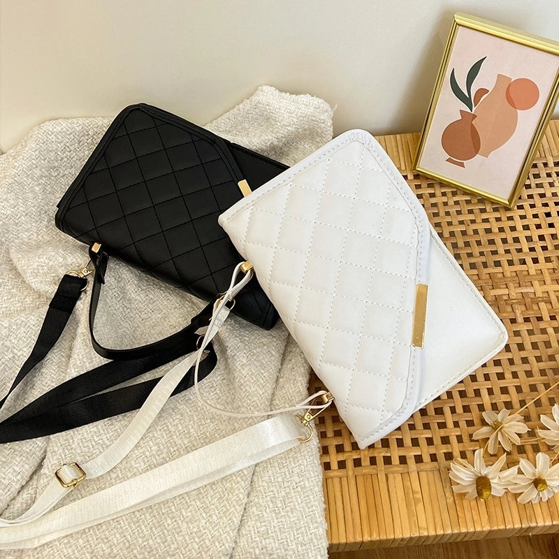 Women's Medium Pu Leather Lingge Vintage Style Classic Style Flip Cover Crossbody Bag