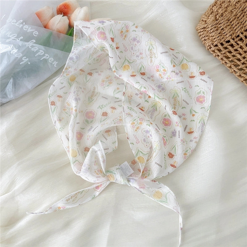 Women's Cartoon Style Cute Sweet Rhombus Synthetic Yarn Silk Scarf