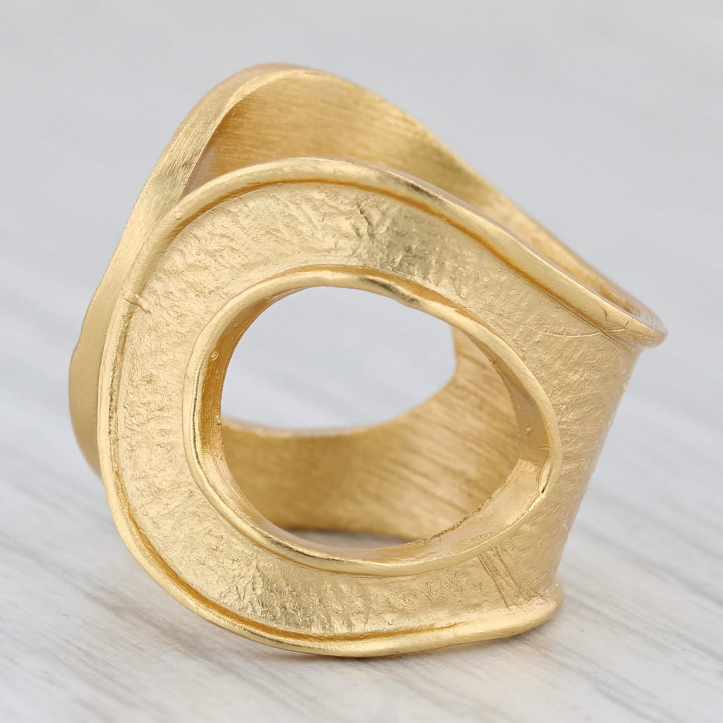 New Stephanie Kantis Statement Cuff Ring Adjustable Size 7 Gold Plated