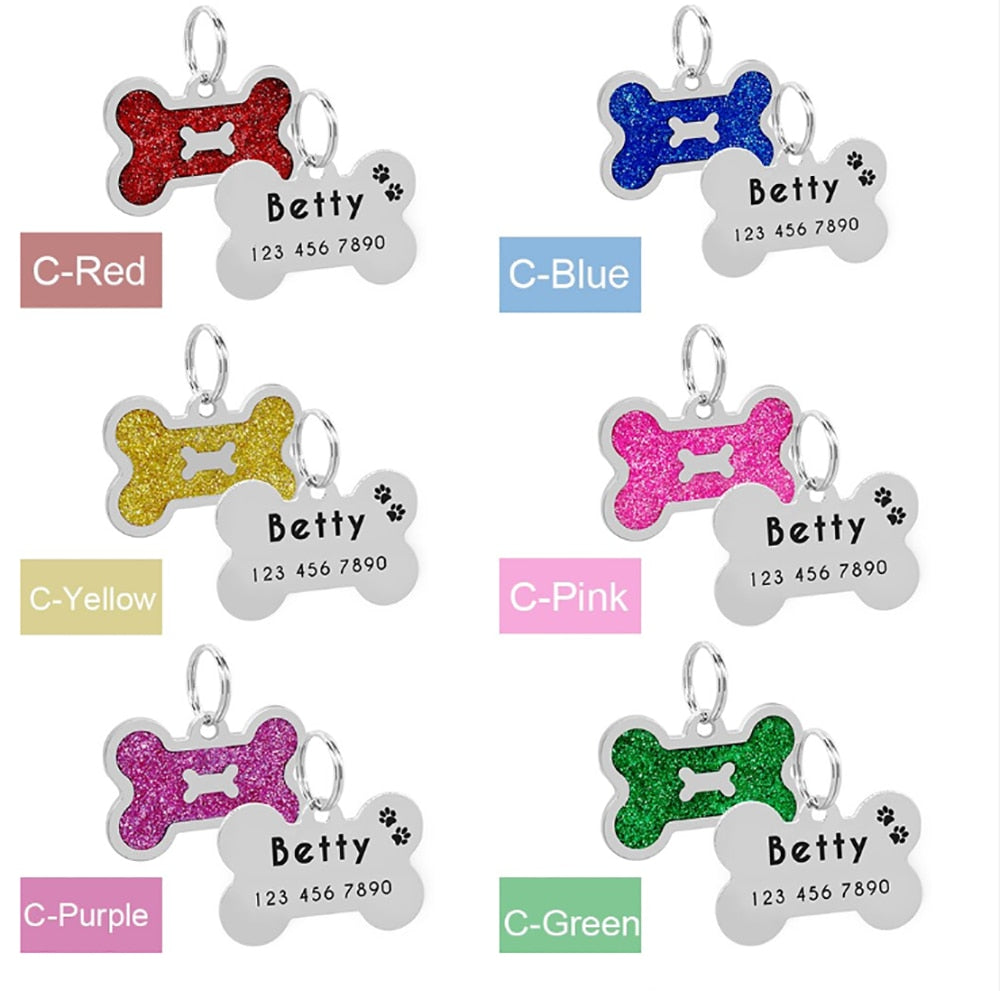 Bling Bone Personalized ID Dog Tags