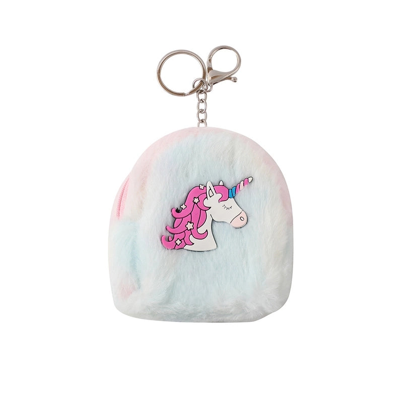 Women's Animal Cartoon Plush Zipper Kids Wallets