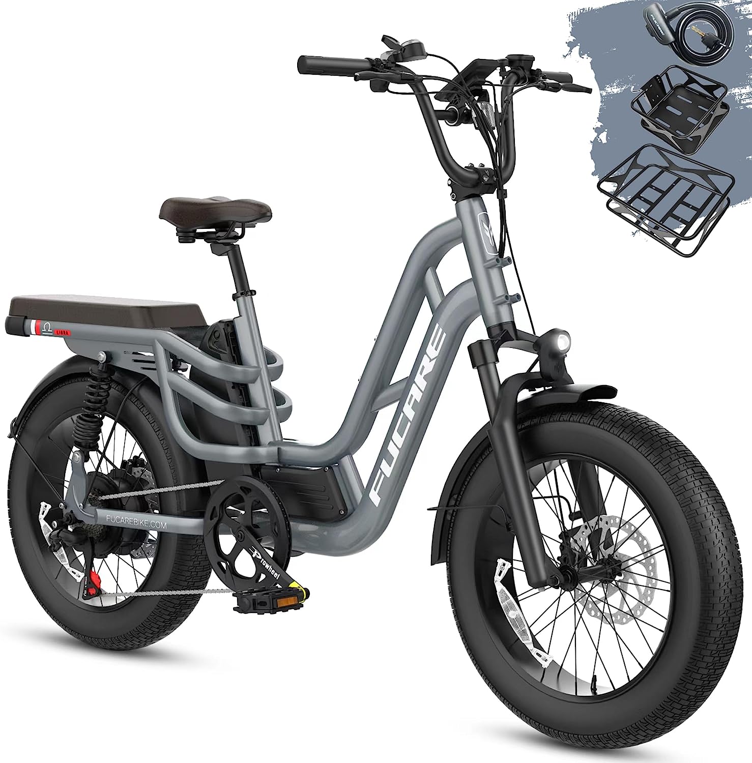 Fucare Libra 750W Electric Bike for Adults 32MPH 48V 20Ah LG Lithium Battery EBike with Full Suspension LCD Color Display 20*4.0 All-Terrain Fat Tire Shimano 7 Speed Snow Commute Electric Bicycles...