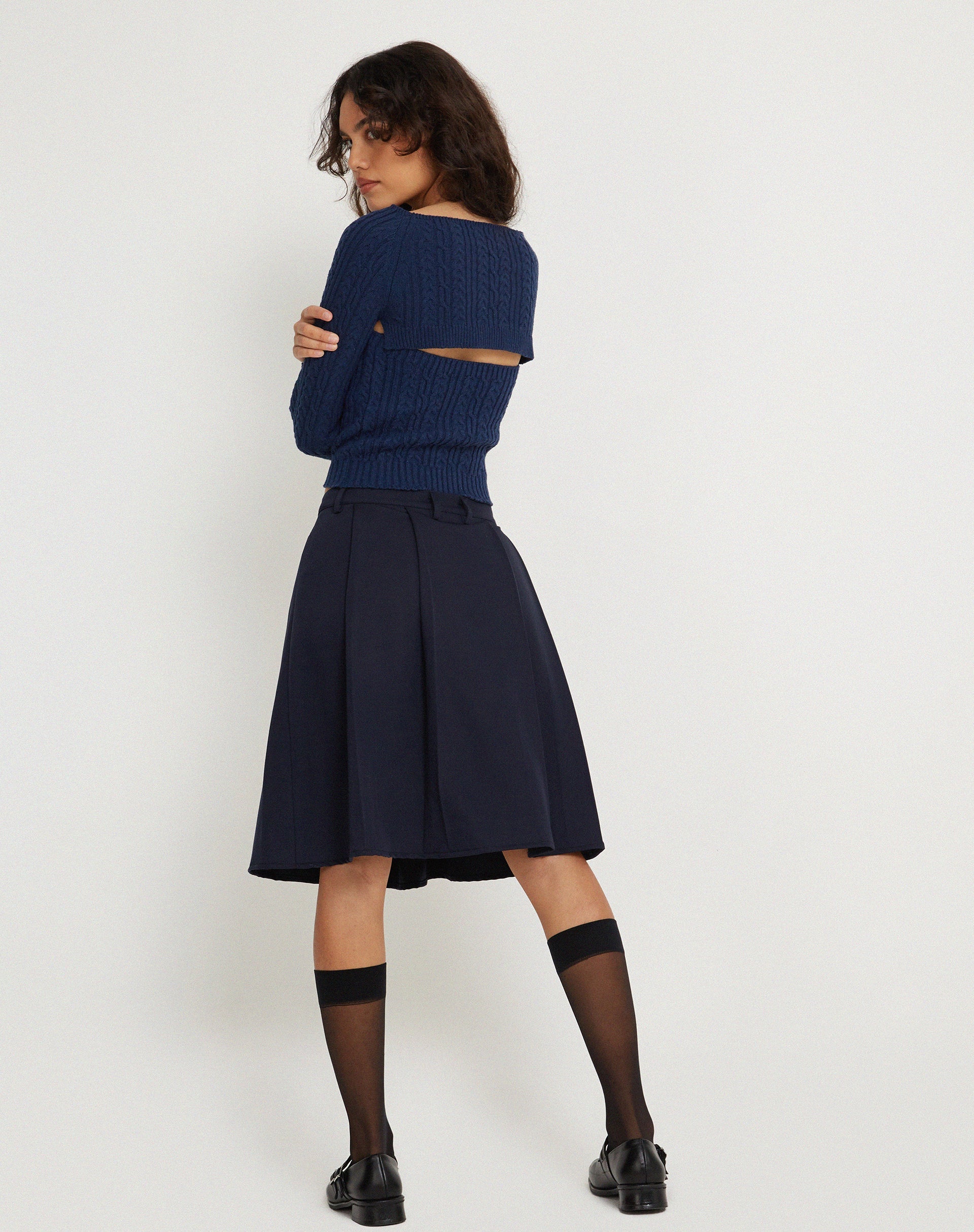 Canita Arinah Long Sleeve Co-Ord Top in Navy Blue