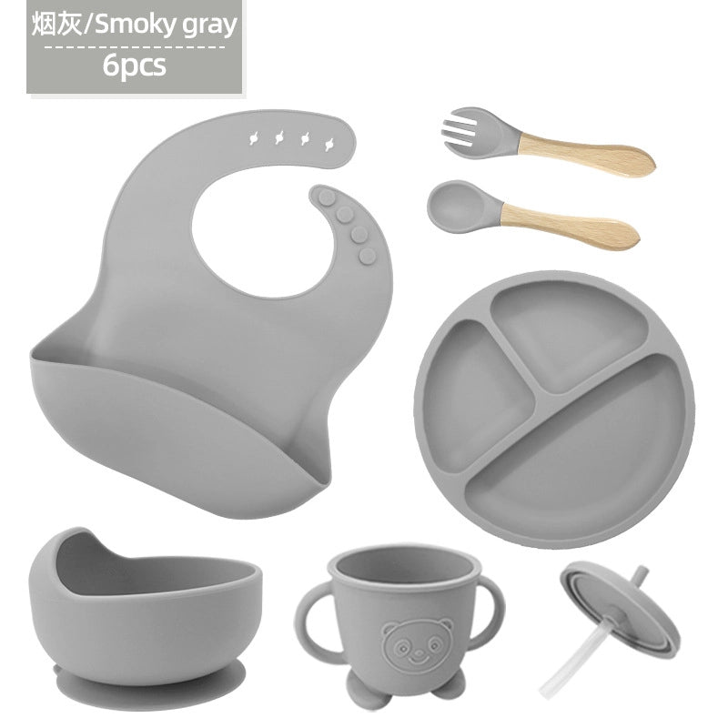 Casual Solid Color Silica Gel Tableware 1 Set