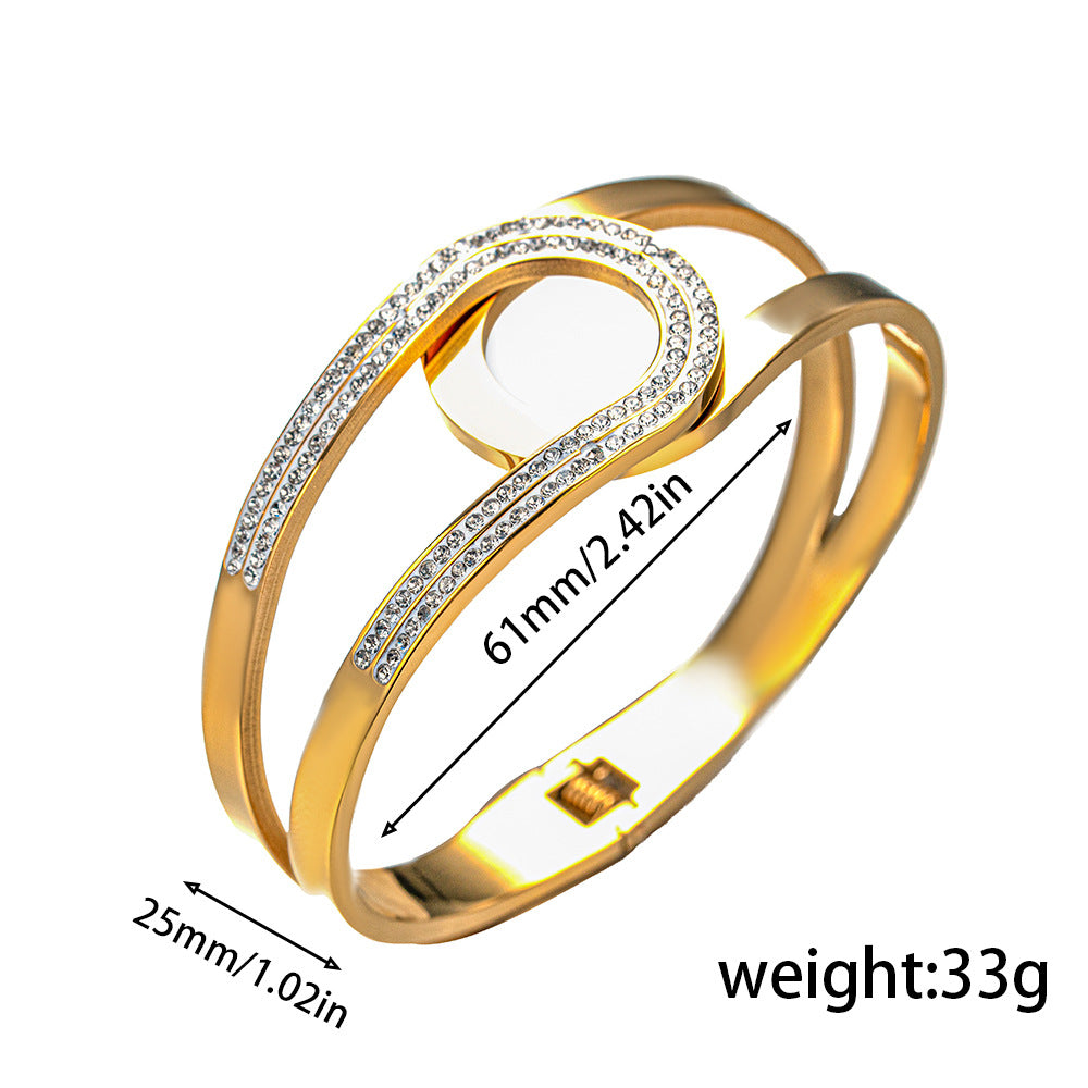 Titanium Steel Bracelet Female Open Gold-Plated Niche Exquisite 2024