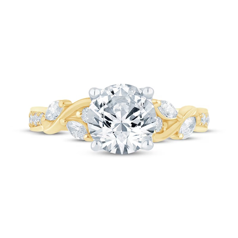 Monique Lhuillier Bliss Round-Cut Lab-Grown Diamond Engagement Ring 2-5/8 ct tw 18K Two-Tone Gold