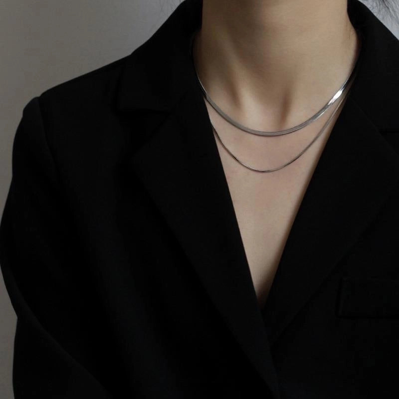 Vintage Style Geometric Solid Color Stainless Steel Plating Necklace