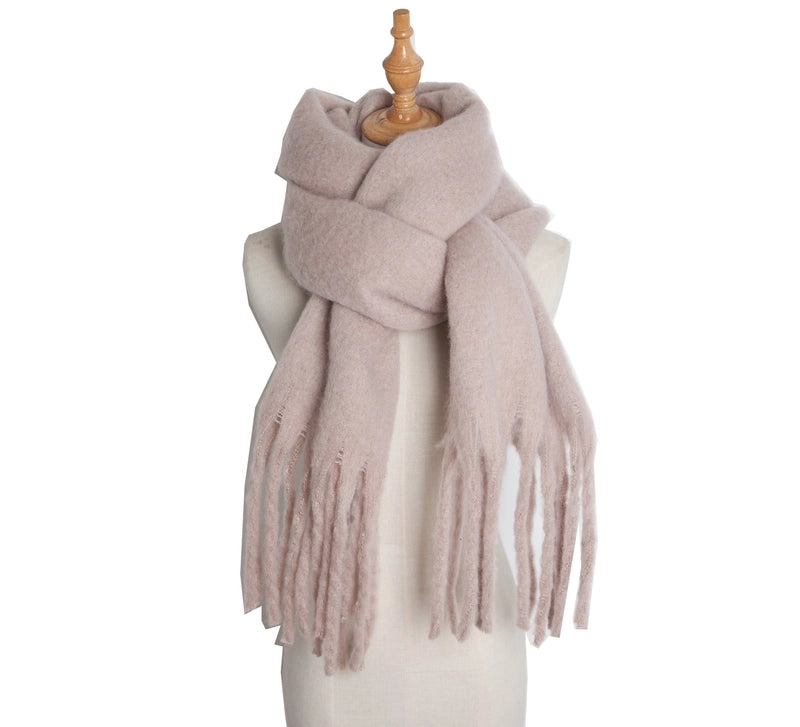 Women's Minimalist Solid Color Polyester Scarf