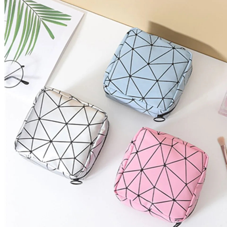 MINI LINES PRINT COSMETIC POUCH