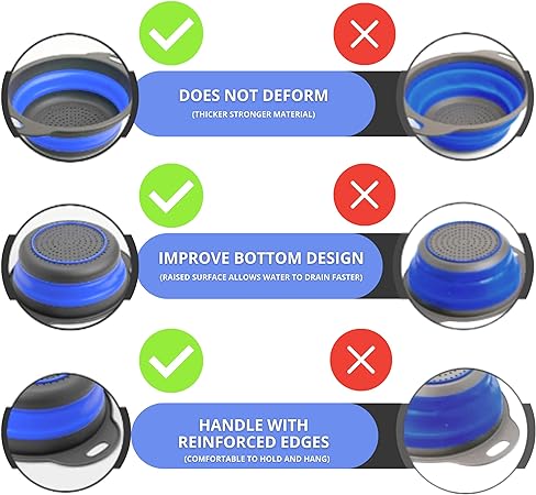 Foldable Silicone Drain Basket-Blue(Large)