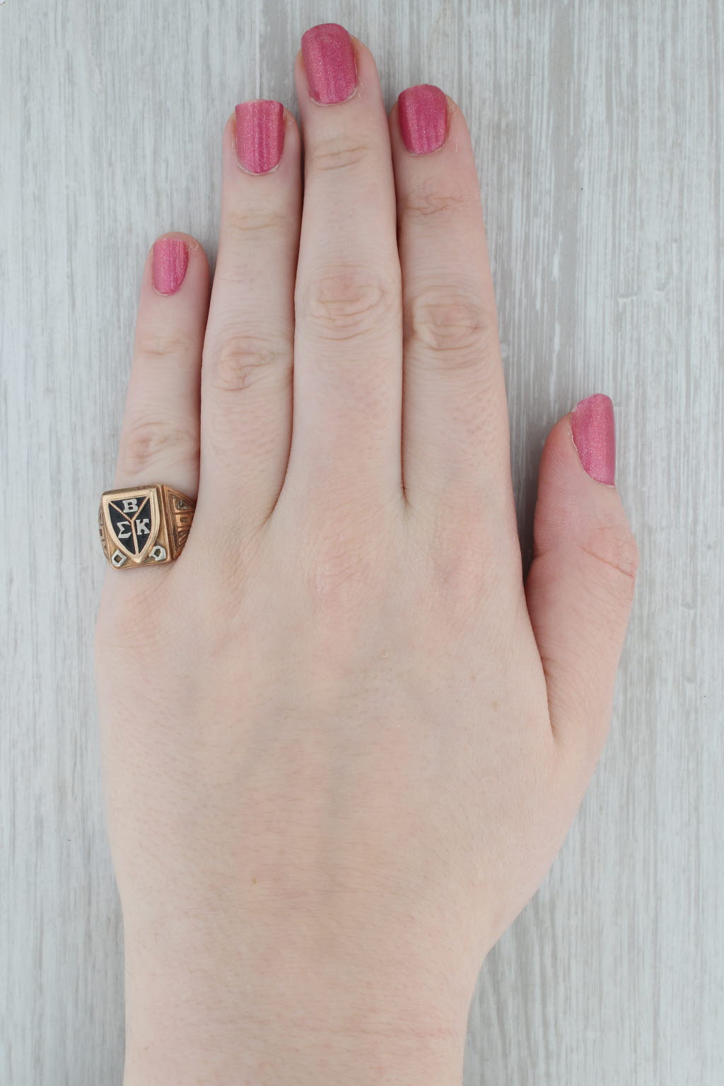 Vintage Beta Sigma Kappa Ring 10k Gold Size 7 Fraternity Honor Society Signet