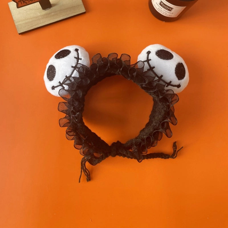 Pet Halloween Pumpkin Ghost Hat Cat Dog Holiday Party Ghost Festival Wool Head Cover