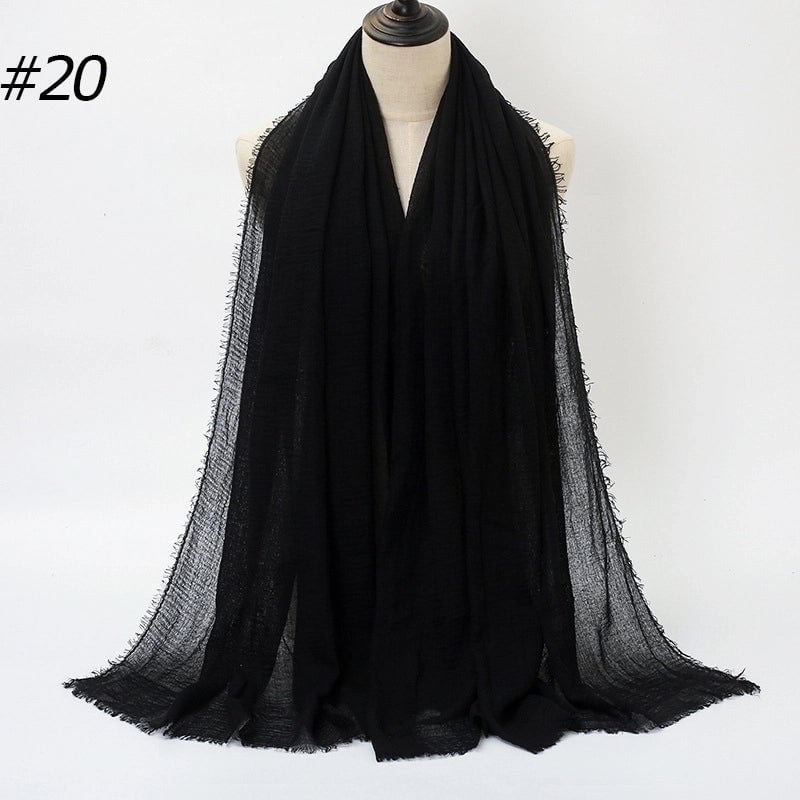 20 Pieces Fashion Solid Color Cotton Pashmina Scarves