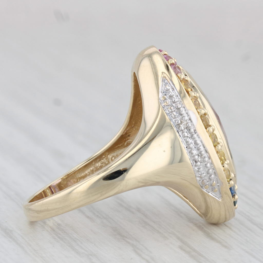 4.50ctw Oval Amethyst Sapphire Halo Ring 14k Gold Size 7.25 Cocktail Diamond