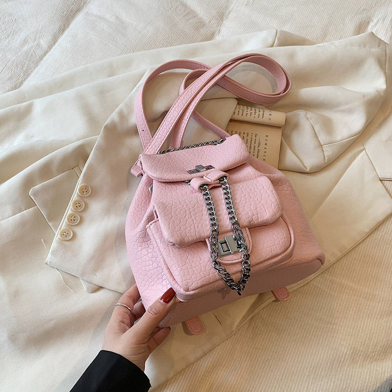 Diamond Pattern  Chain Small Backpack