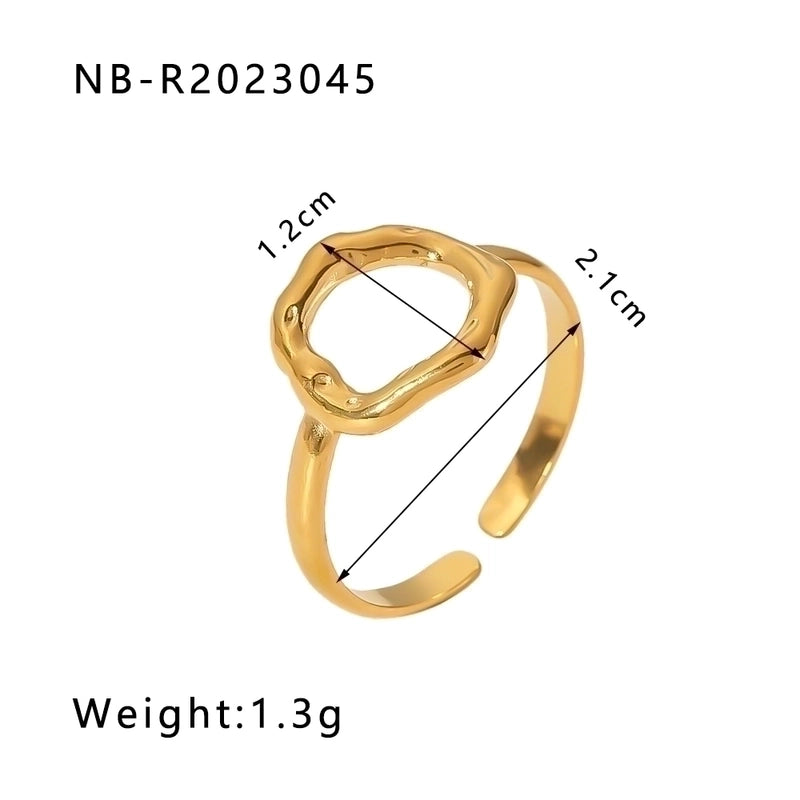 Stainless Steel 18K Gold Plated IG Style Basic Minimalist Plating Four Leaf Clover Heart Shape Flower Open Rings
