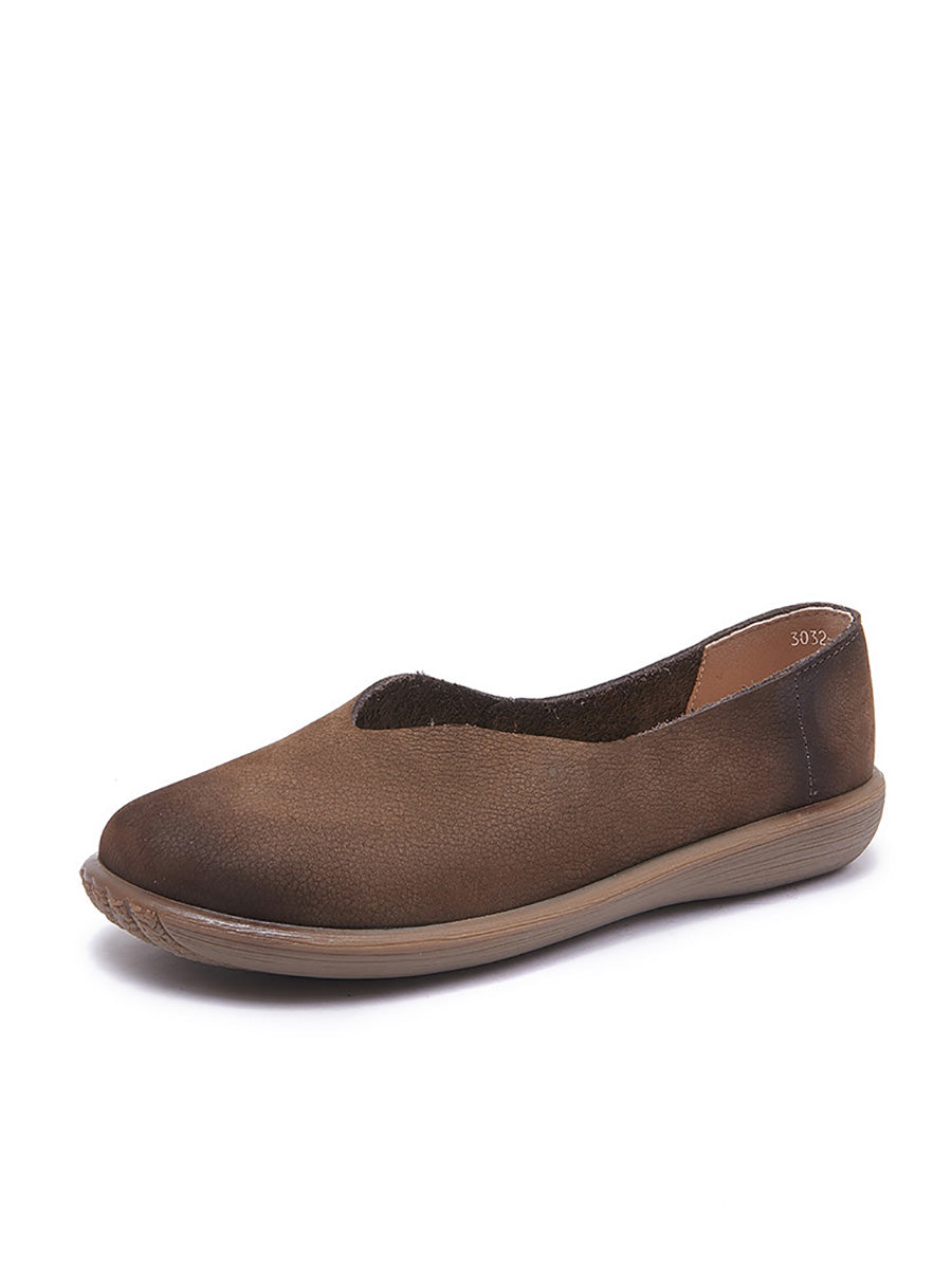 Women Summer Soft Genuine Leather Flat Shoes