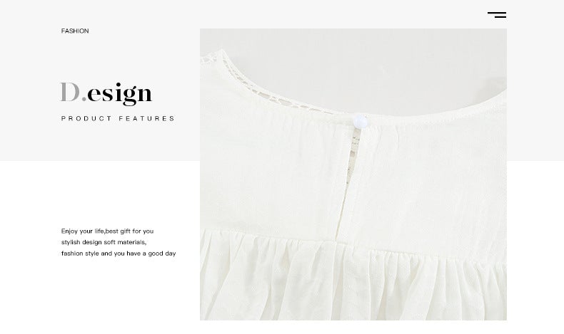 Lace Ruffle Round Neck Top