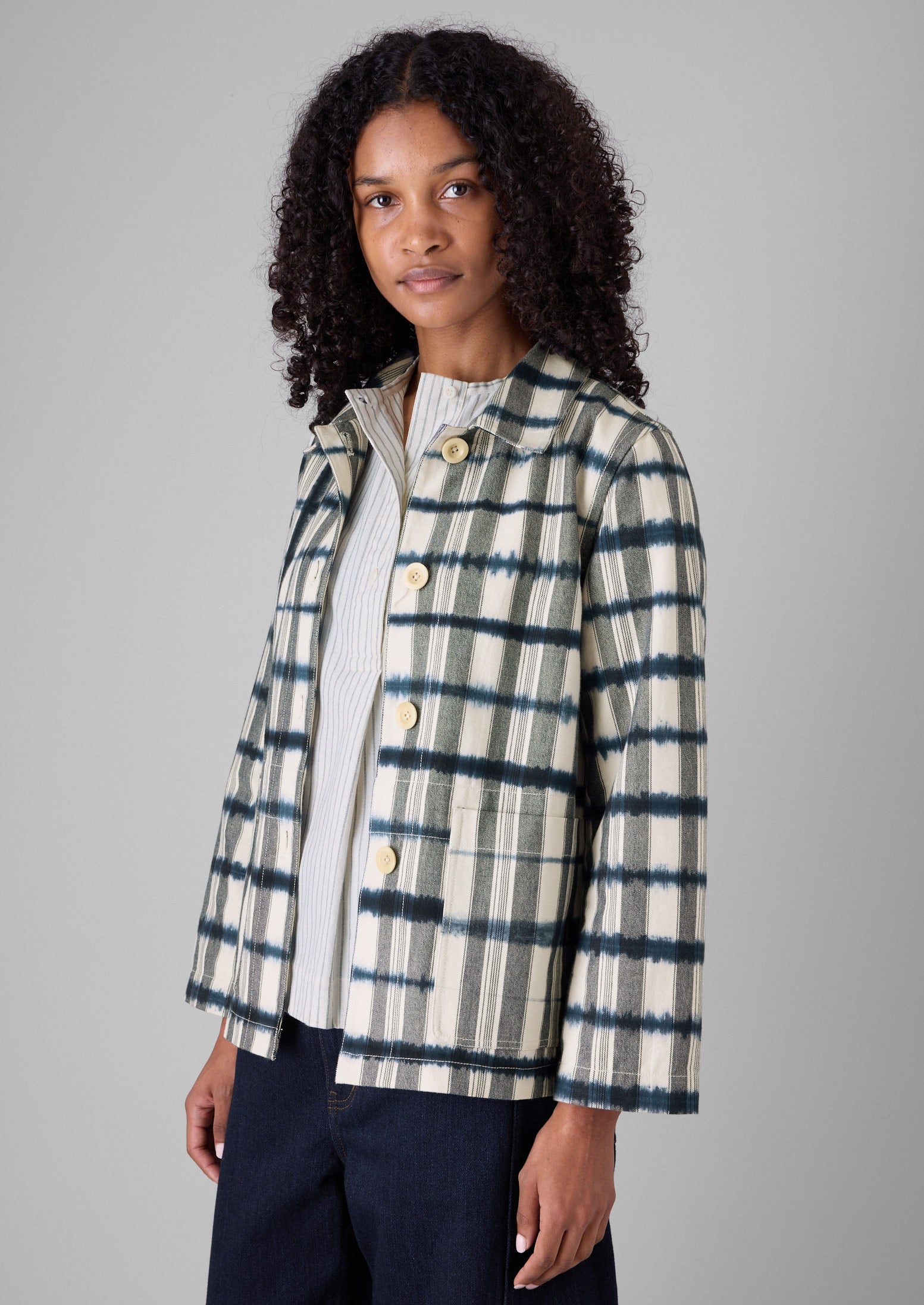 Edo Stripe Jacket | Indigo/Ivory