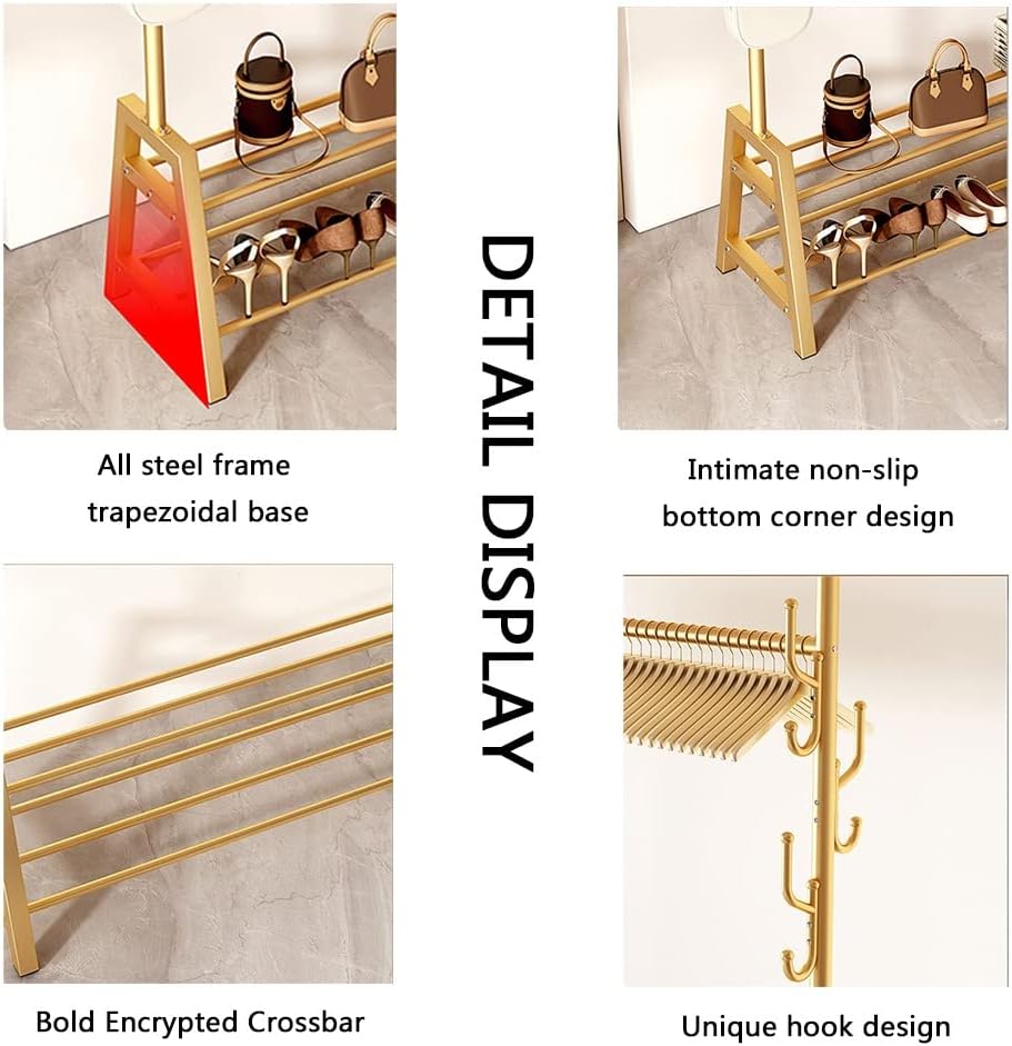 Multi-Functional Heavy Duty Bedroom Clothing Rack. Freestanding Closet Wardrobe Rack. Metal Frame