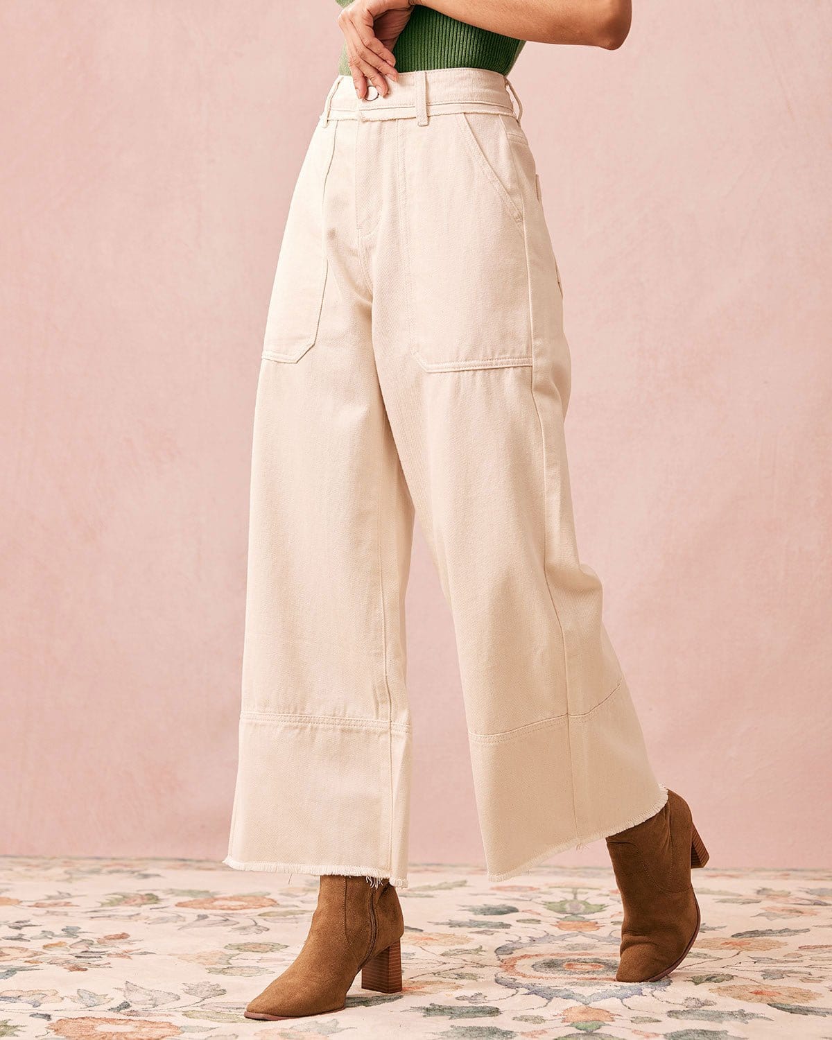 The White High Waisted Wide Leg Jeans