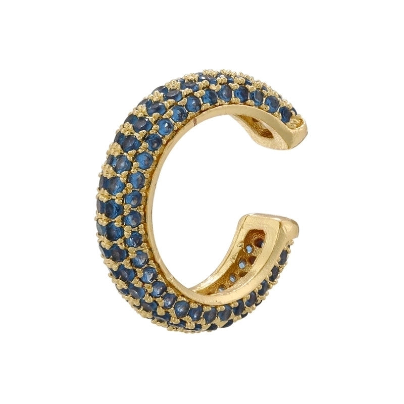 1 Piece Minimalist C Shape Plating Inlay Copper Zircon Gold Plated Earrings