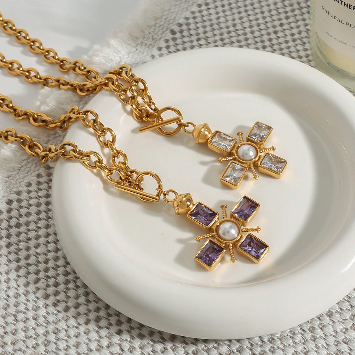 Jie Ding Cross Titanium Steel Necklace Jewelry Pendant Stainless Steel