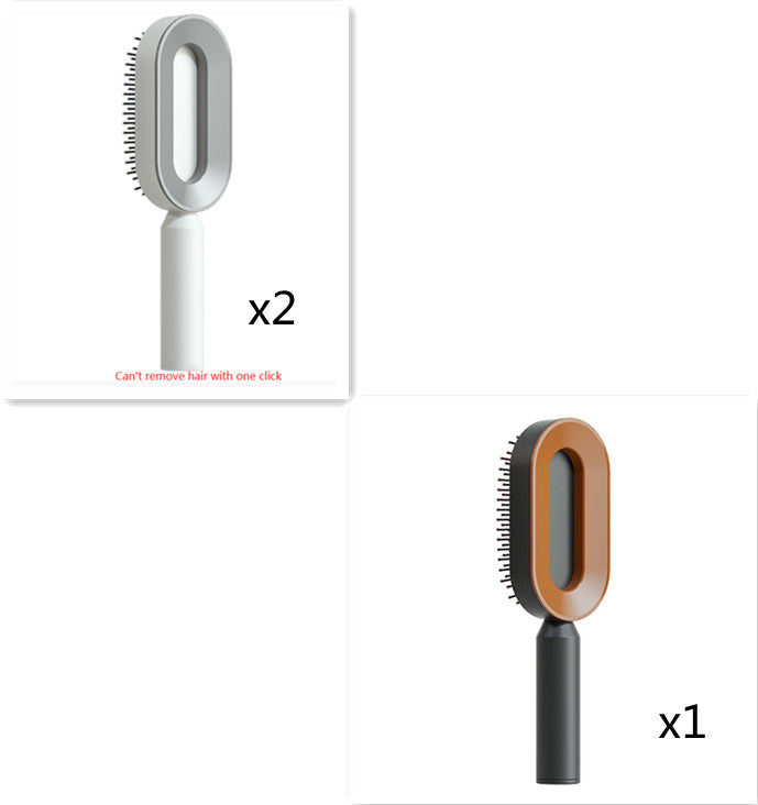 Self-cleaning hairbrush for women. One-button cleaning airbag to prevent hair loss