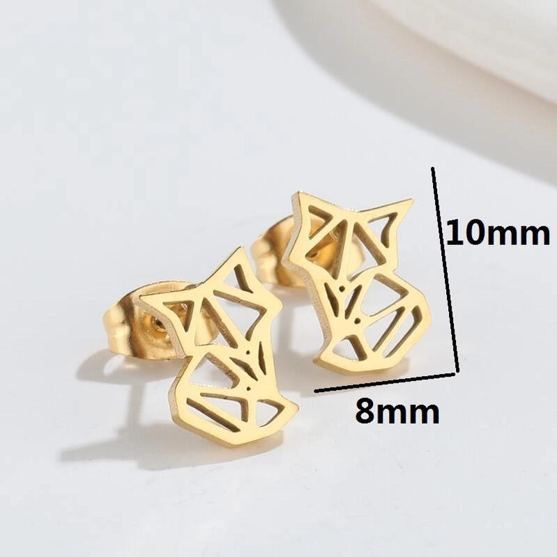 1 Pair Minimalist Animal Plating 304 Stainless Steel 18K Gold Plated Ear Studs