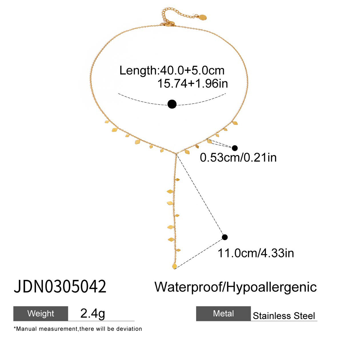 Jie Ding Zircon Titanium Steel Necklace Accessories Female Clavicle Chain Hot Style Stainless Steel
