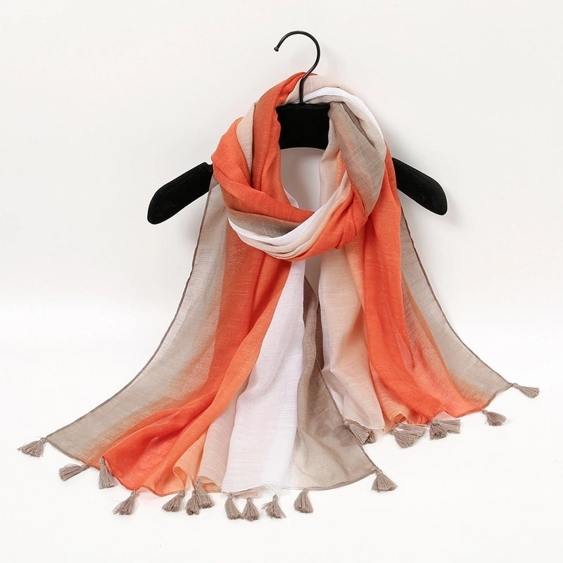 Women's Sweet Color Block Polyester Winter Scarves