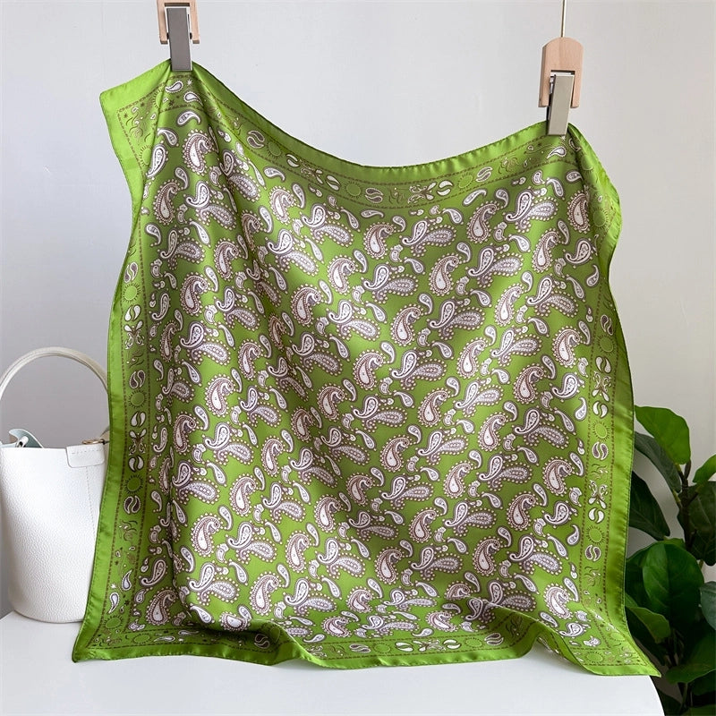 Unisex Casual Minimalist Stripe Flower Polyester Satin Printing Silk Scarf