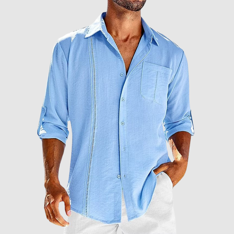 5-Pack Men's long sleeve zipper design casual shirt top