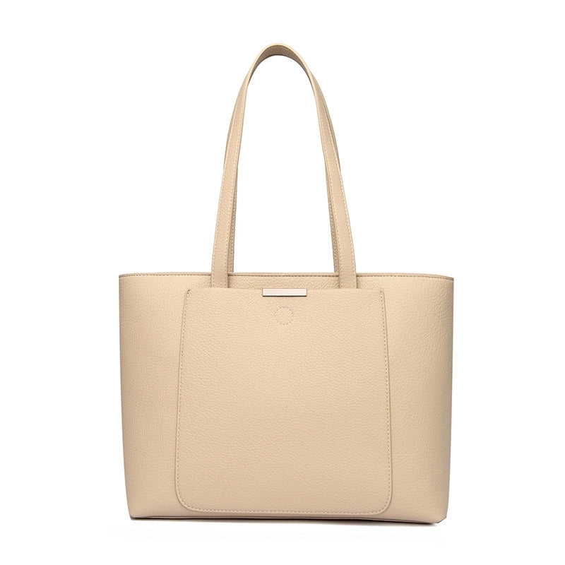 Women's Large Pu Leather Solid Color Streetwear Zipper Tote Bag