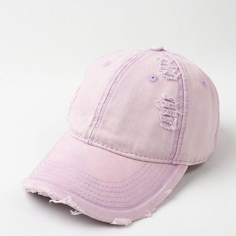 Unisex Retro Solid Color Curved Eaves Baseball Cap