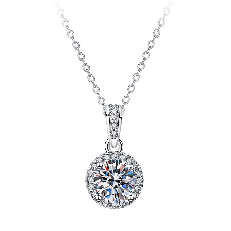 Minimalist Shiny Round Water Droplets Bow Knot Copper Plating Inlay Zircon Silver Plated Pendant Necklace Necklace Pendant