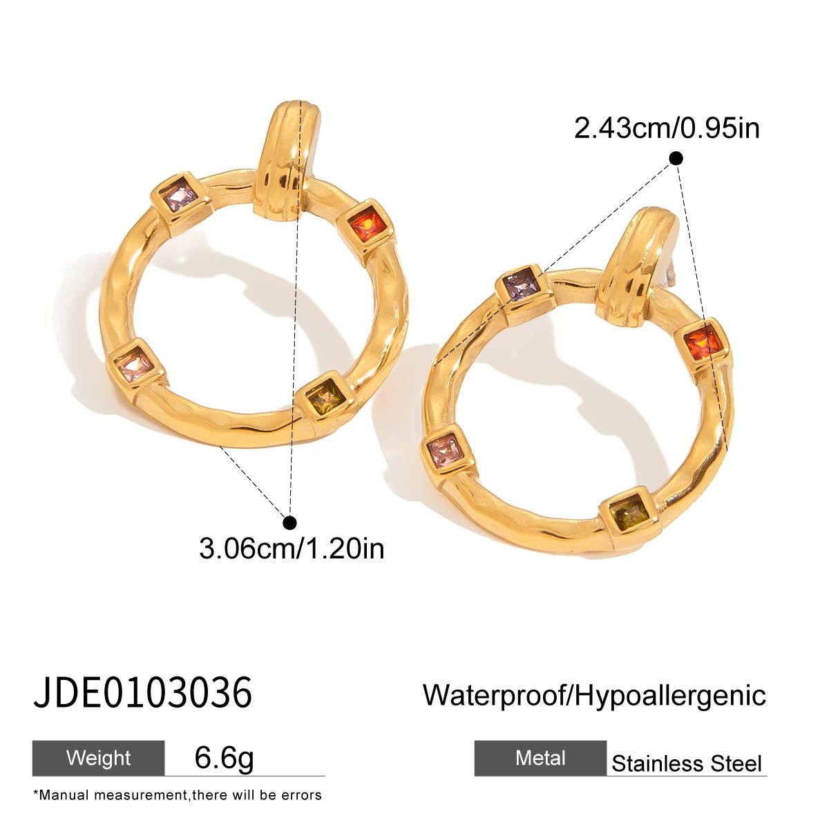 Stainless Steel Zircon Earrings Earrings Earrings Design Niche Titanium Steel Female