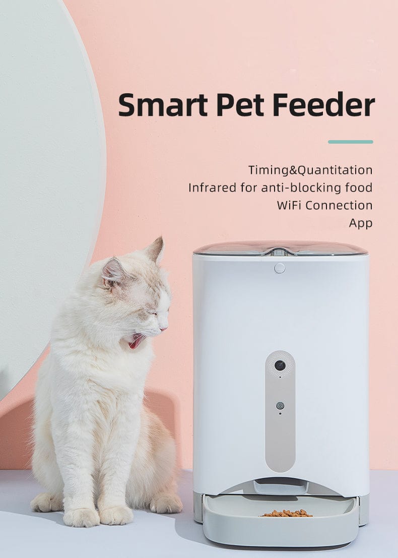 YES4PETS Smart Automatic Pet Dog Cat Rabbit Feeder Smartphone Camera APP for iPhone Android